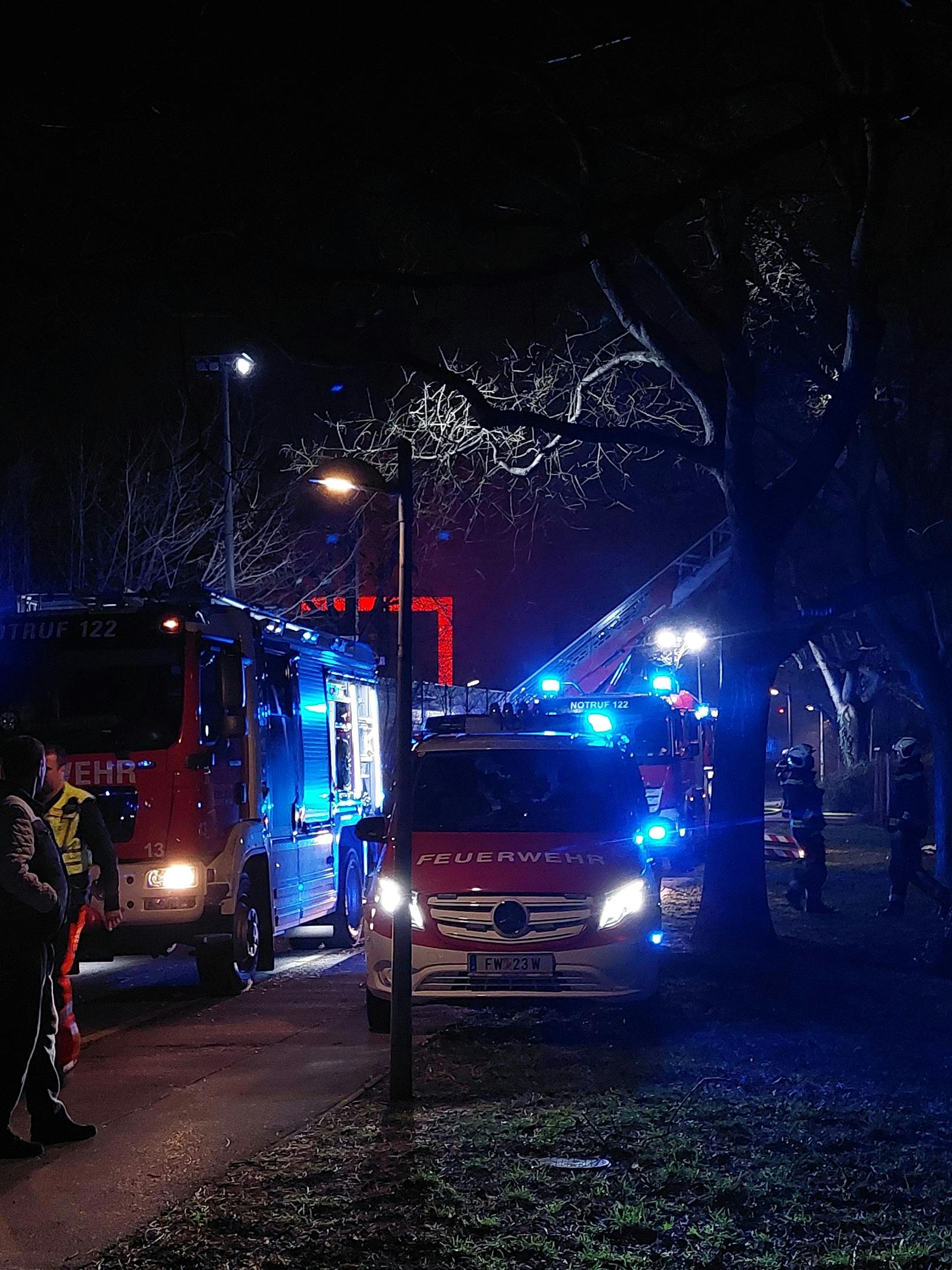 Mit mehreren Löschleitungen kämpften die Einsatzkräfte gegen die Flammen.