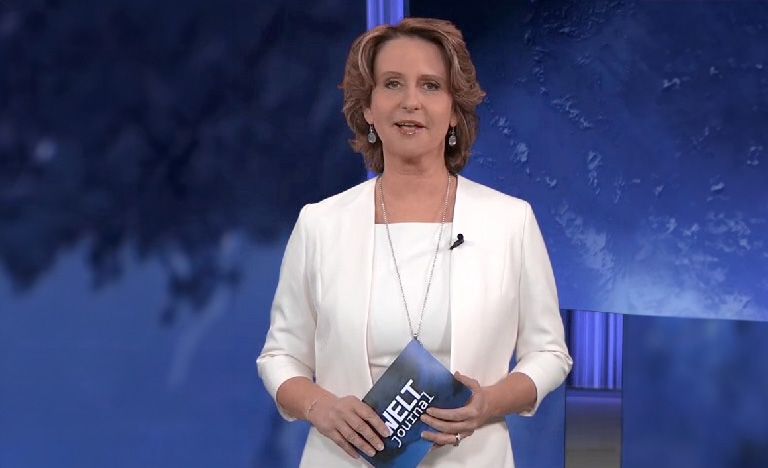 Patricia Pawlicki bei ihrer letzten Moderation am Mittwoch im Weltjournal