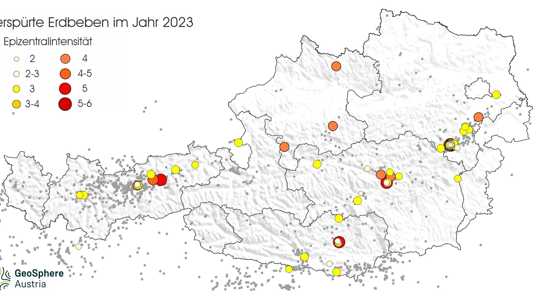Die Erdbebenkarte für 2023