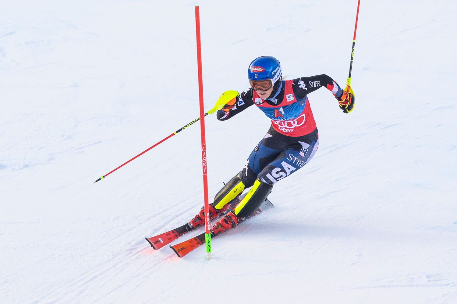 Ski-Star Mikaela Shiffrin in Lienz. 