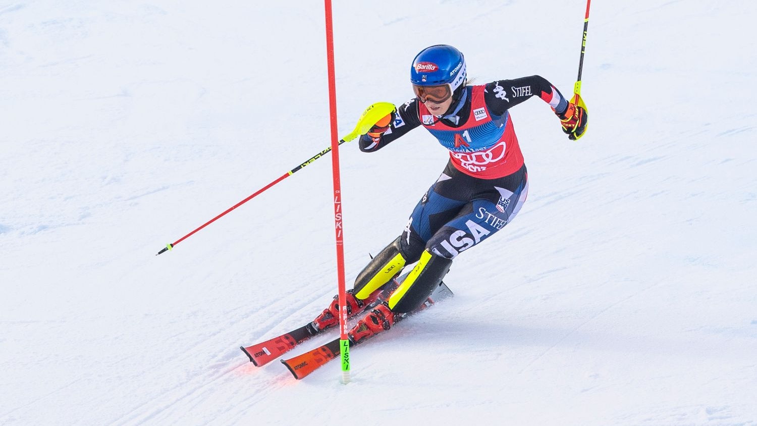 Ski-Star Mikaela Shiffrin in Lienz. 