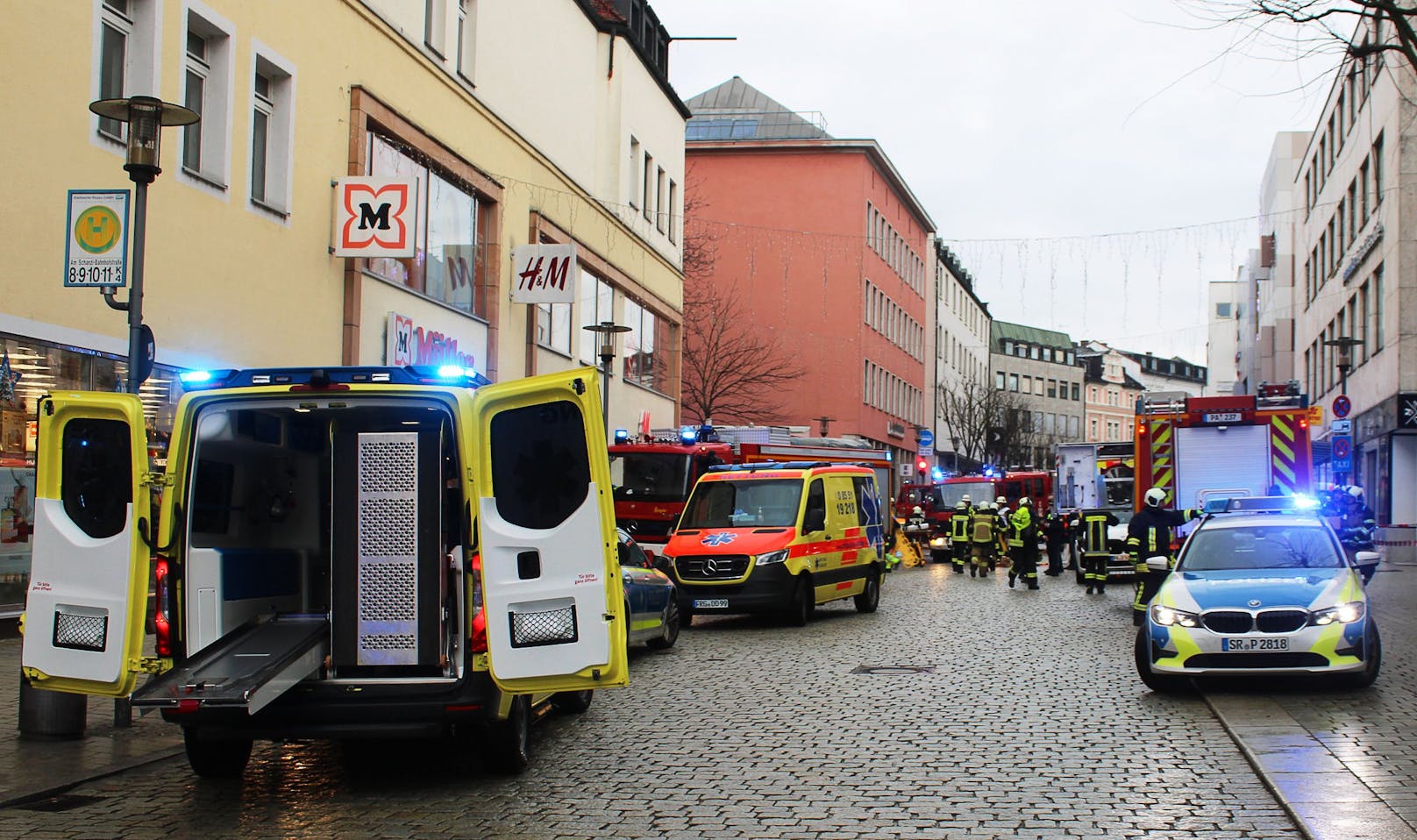 Die Unfallstelle in der Bahnhofstraße in Passau