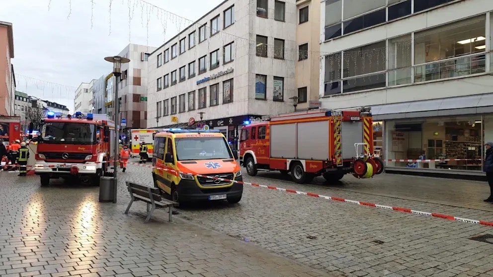 Die Unfallstelle in der Bahnhofstraße in Passau