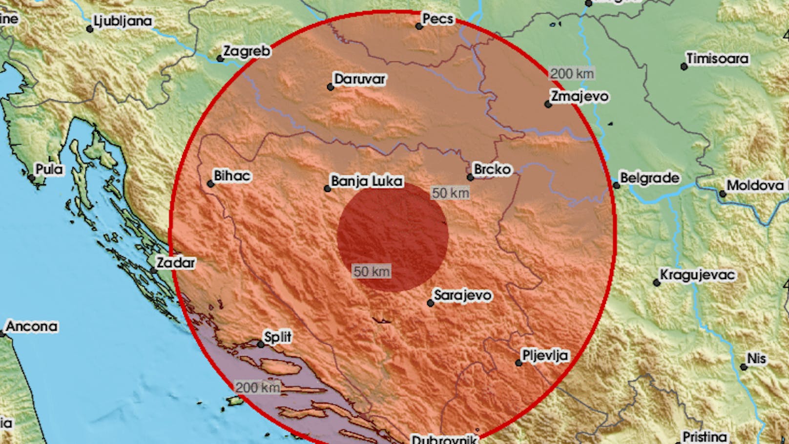 ﻿Erdbeben am Balkan – Ziegelsteine zerstören Auto
