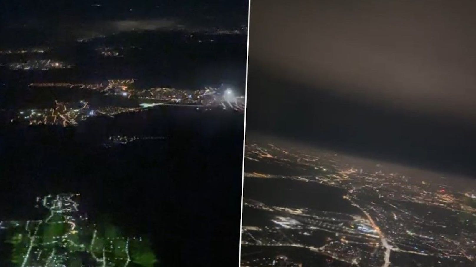 Super-Video zeigt Feuerwerk über Wien aus AUA-Flieger