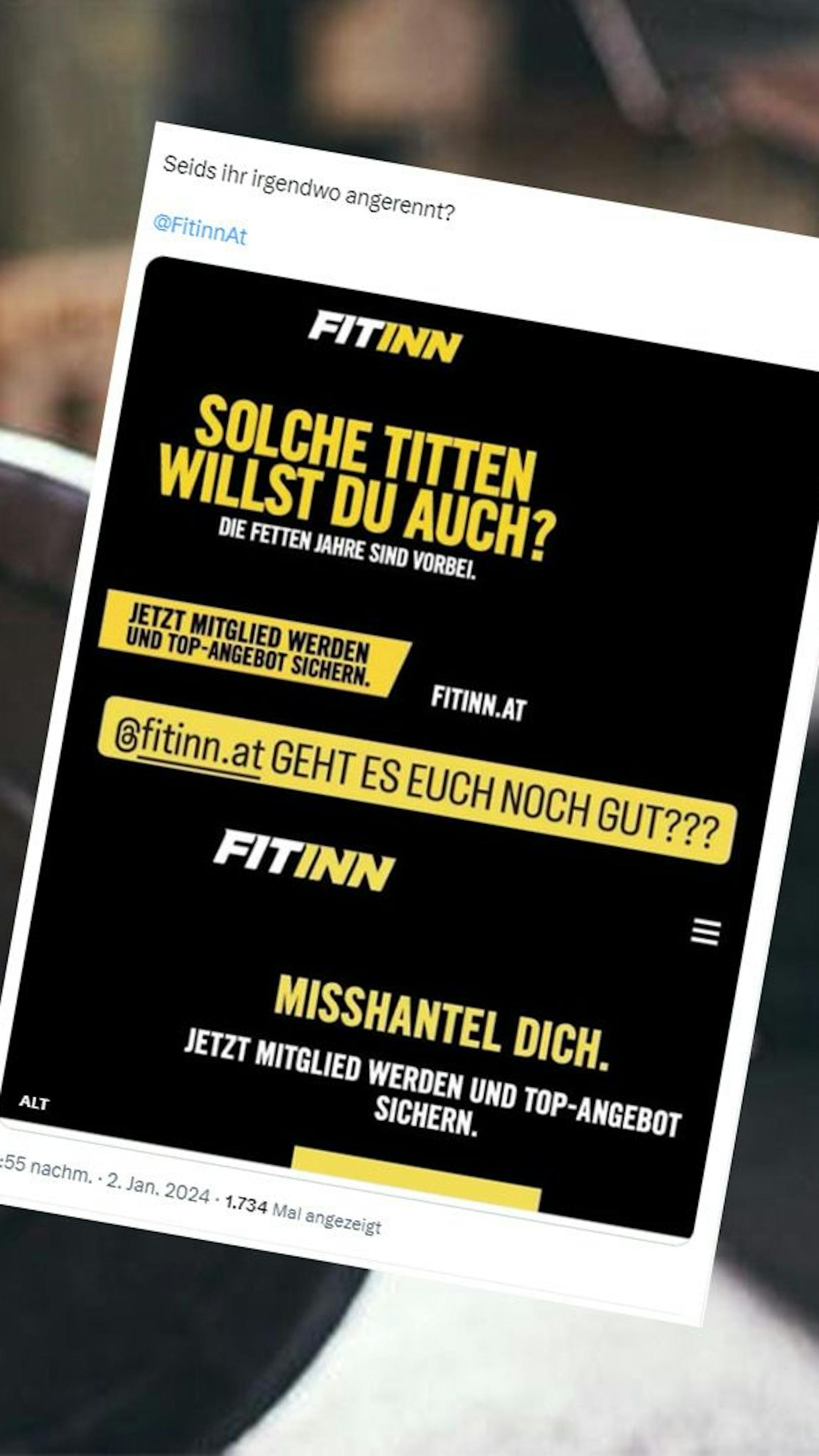 Fitinn kassiert nach sexistischen Sprüchen nun Anzeige
