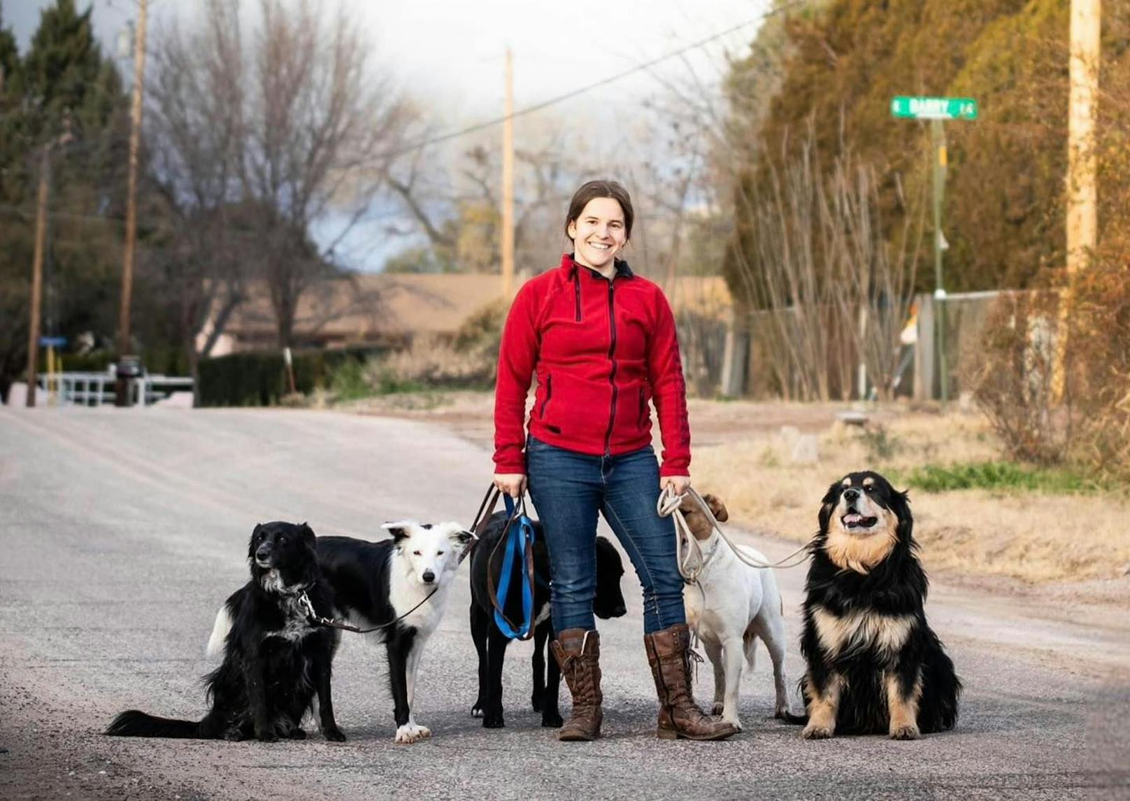 Sarah Fink lebt seit ein paar Jahren auf der Kanalinsel Sark, forscht zum Thema Straßenhunde und ist vor allem für ihre Trainings mit Problemhunden bekannt.