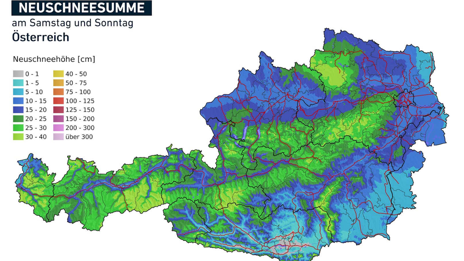 Neuschnee am Wochenende in Österreich