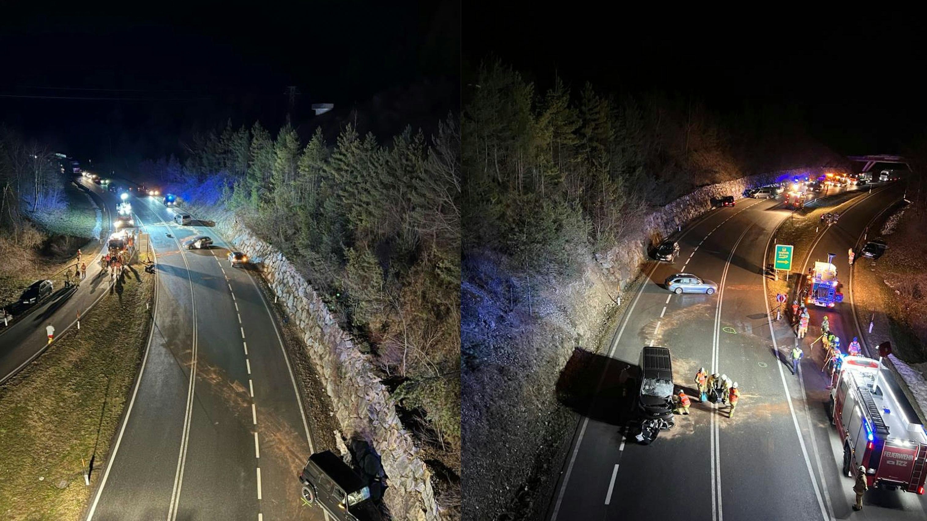 Die Rettungskräfte waren rasch vor Ort und kümmerten sich um die verletzten Personen.