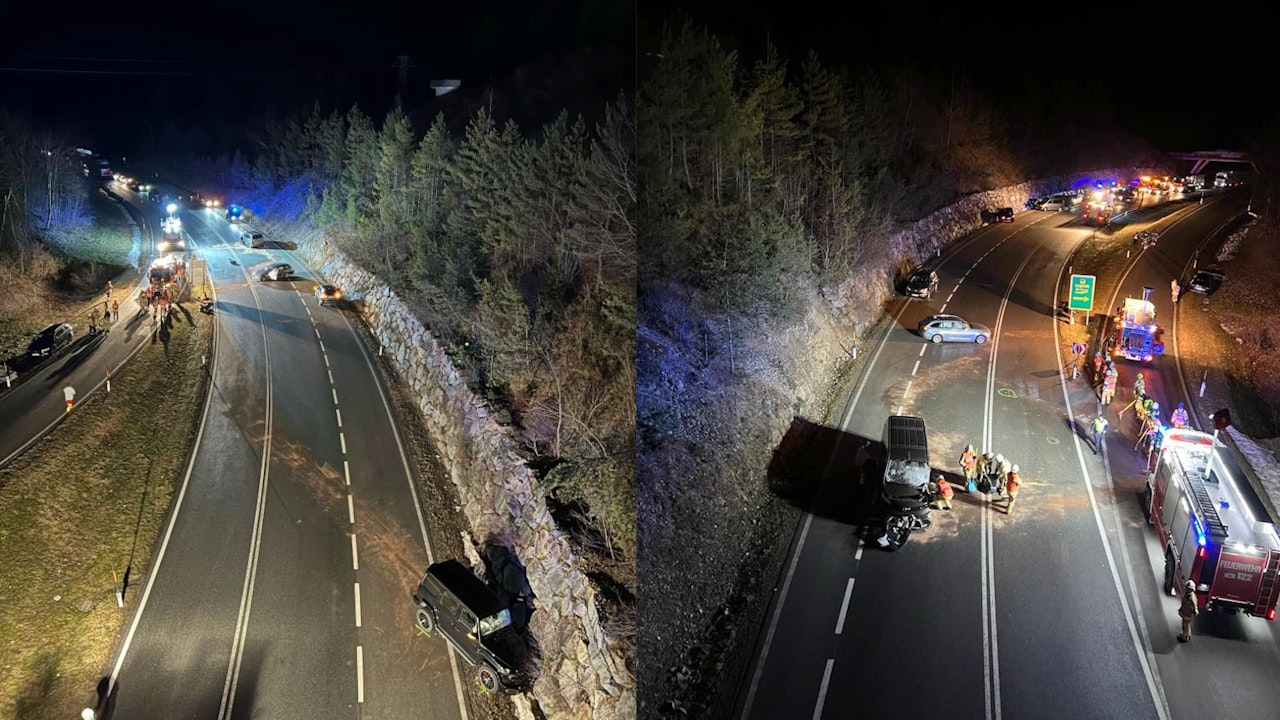 Heute.at - Einsatzkräfte sperren Straße nach Crash komplett ab