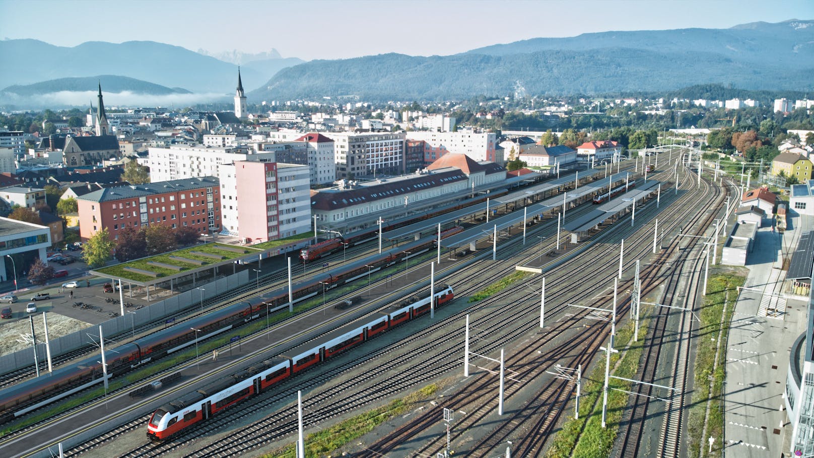 <strong>Kärnten:</strong> Anfang 2024 beginnt die Modernisierung des Villacher Hauptbahnhofs. Der Bahnhof ist eine der größten und wichtigsten Bahnverkehrs-Drehscheiben in Österreich und wird jetzt in Vorbereitung auf die Inbetriebnahme der Koralmbahn attraktiviert.