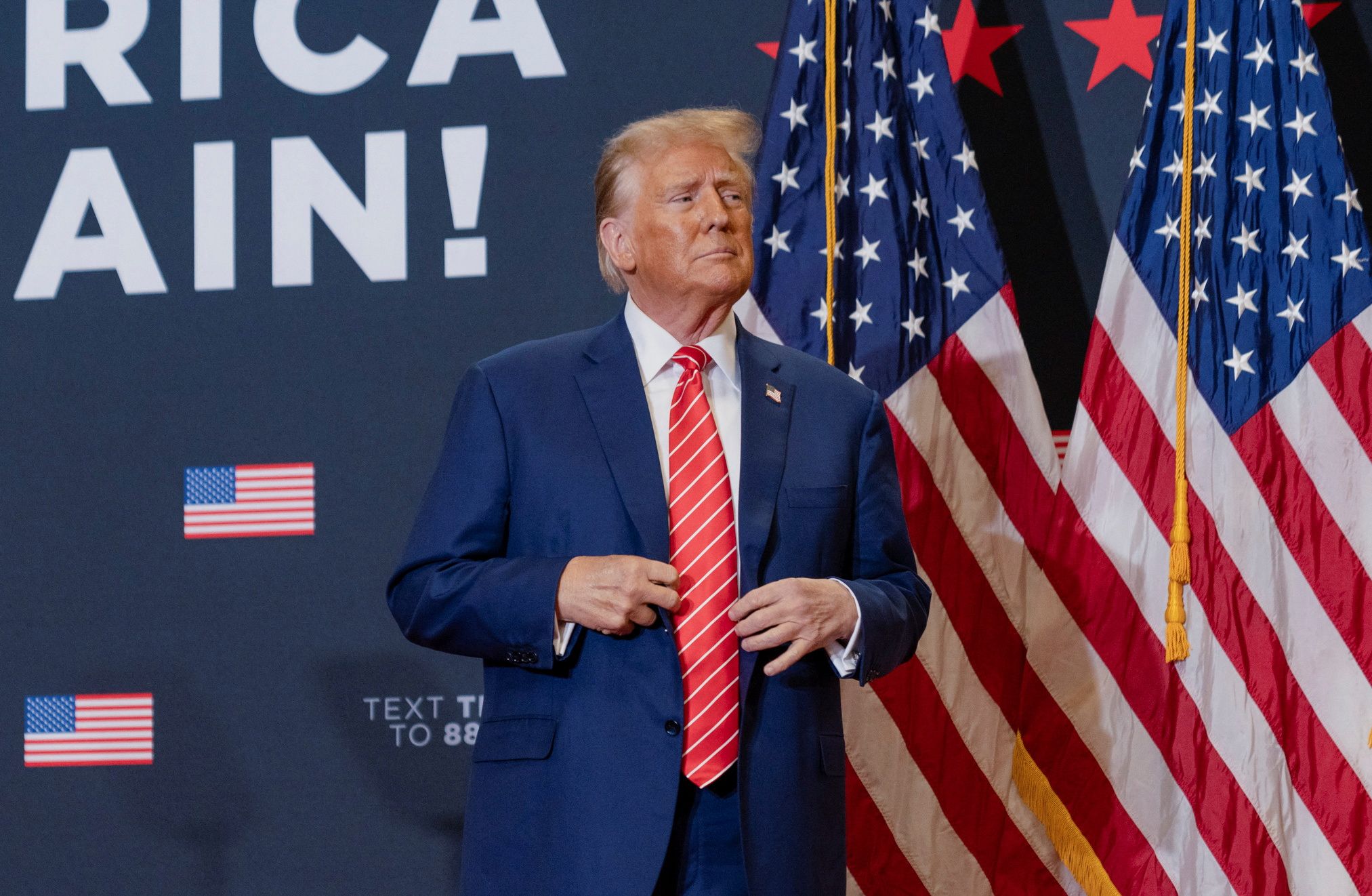 Für Donald Trump ist ein Wahlsieg im November scheinbar nur noch Formsache: Der ehemalige Präsident bei seinem Wahlkampfauftritt in Clinton, Iowa. (6. Jänner 2024)