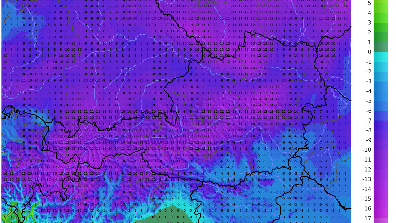 Die Tiefstwerte in der Nacht auf Dienstag.