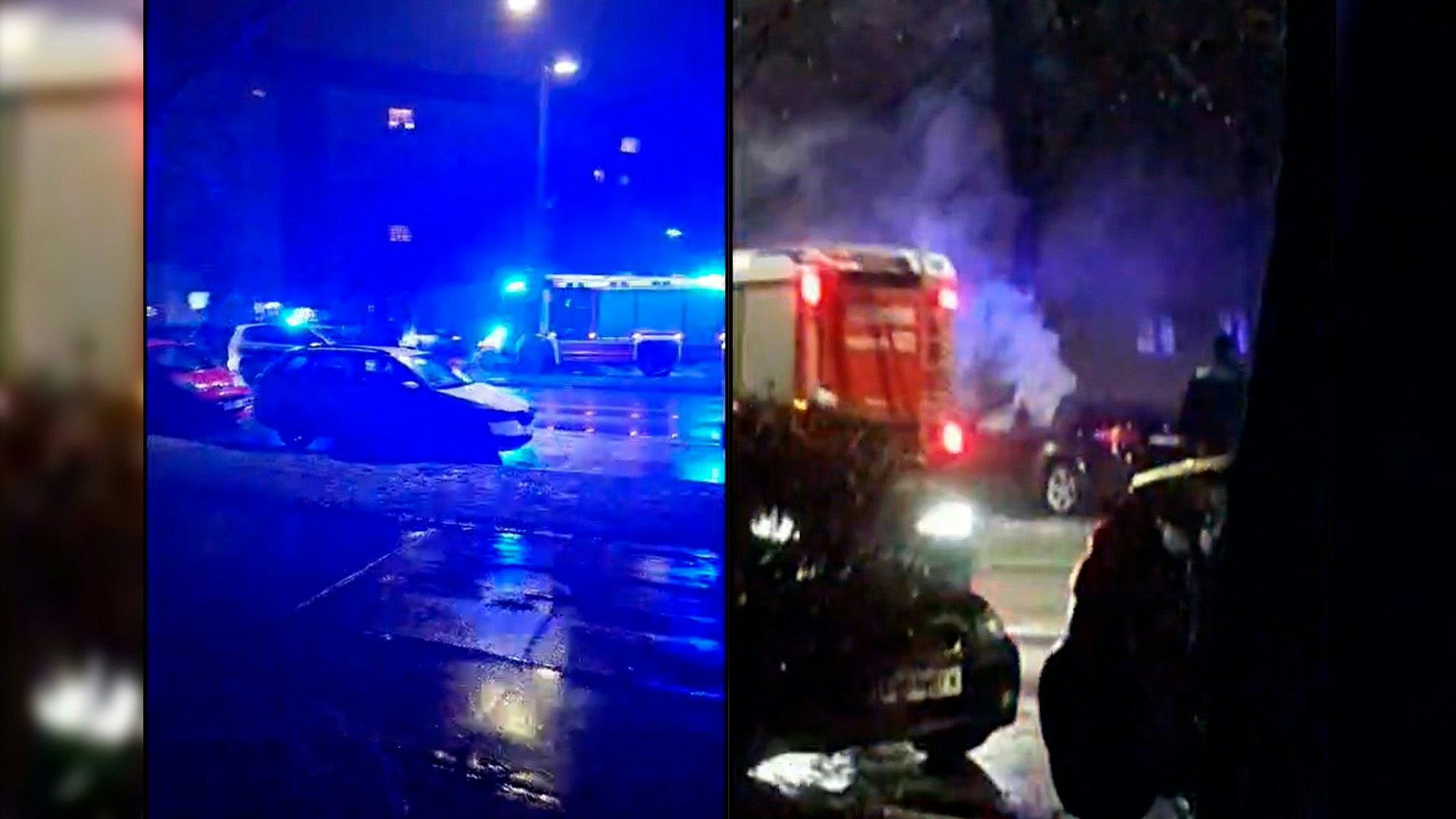 Die Feuerwehr musste den brennenden SUV löschen.