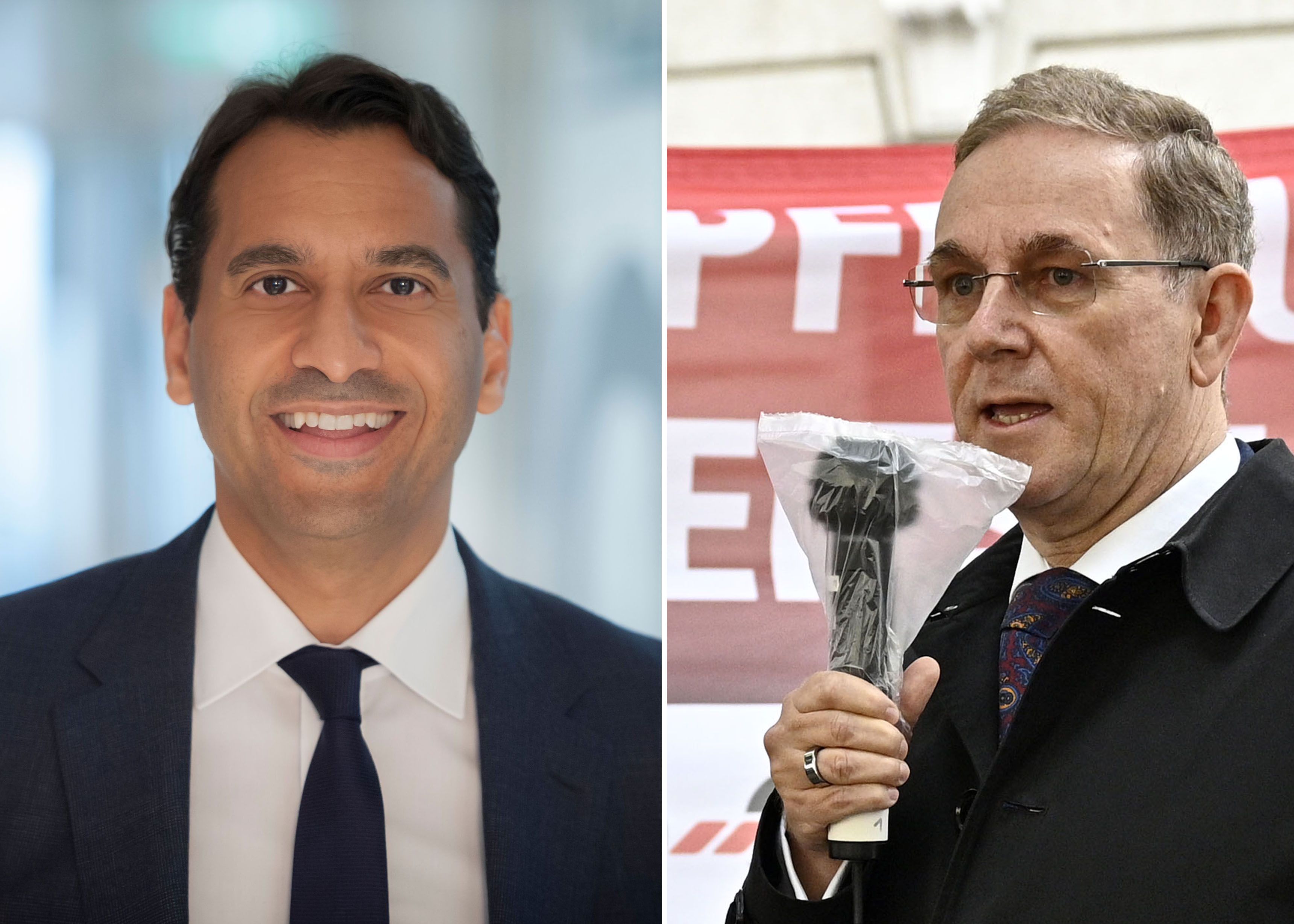 Bawag-Chef Anas Abuzaakouk (l.) verdiente 2022 rund 9,4 Mio. Euro, Mayr-Melnhof-Vorstand Peter Oswald 5,6 Mio. Euro.