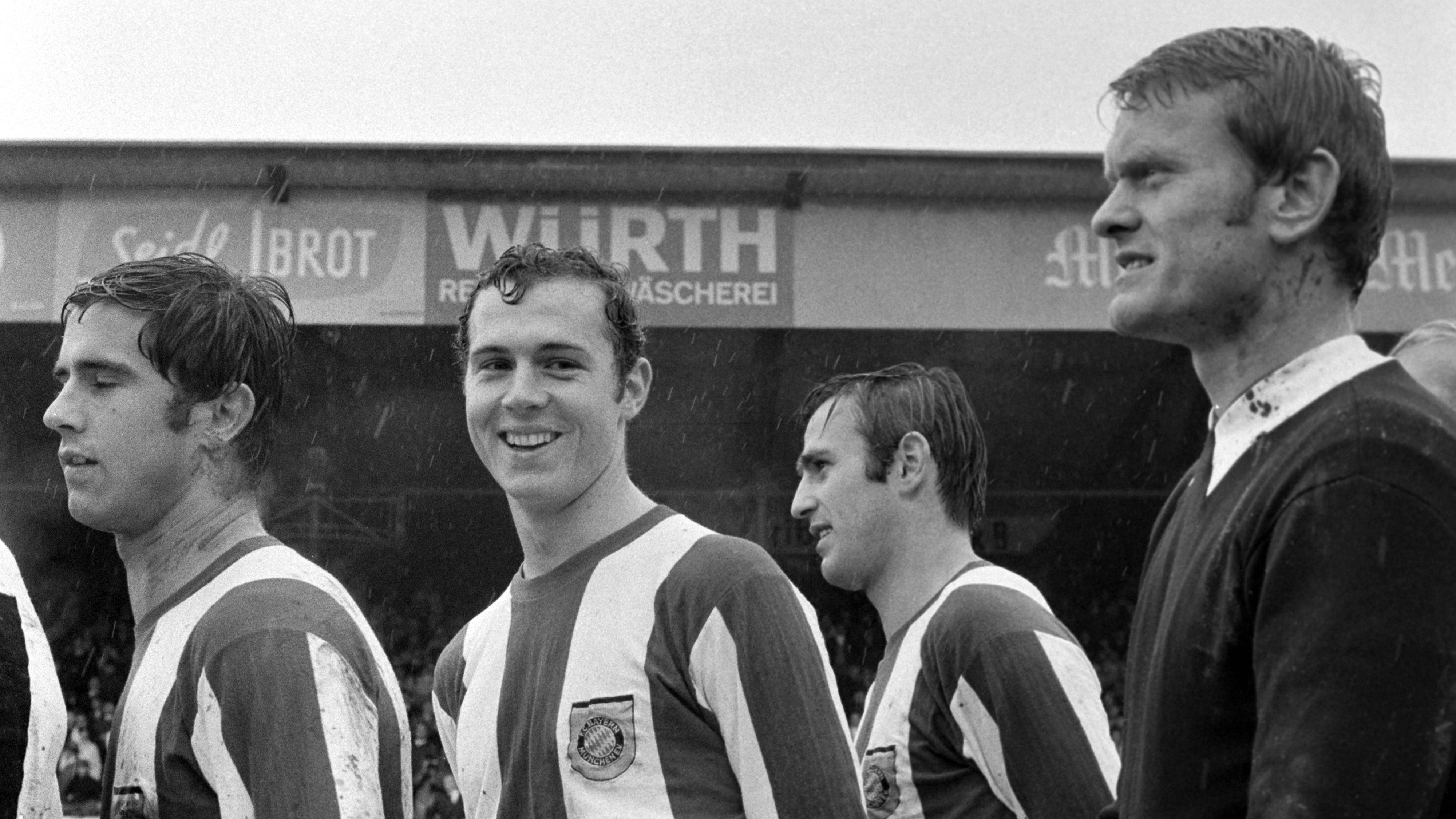 Gerd Müller, Franz Beckenbauer, Gustl Starek und Sepp Maier – das legendäre Bayern-Quartett 1968.