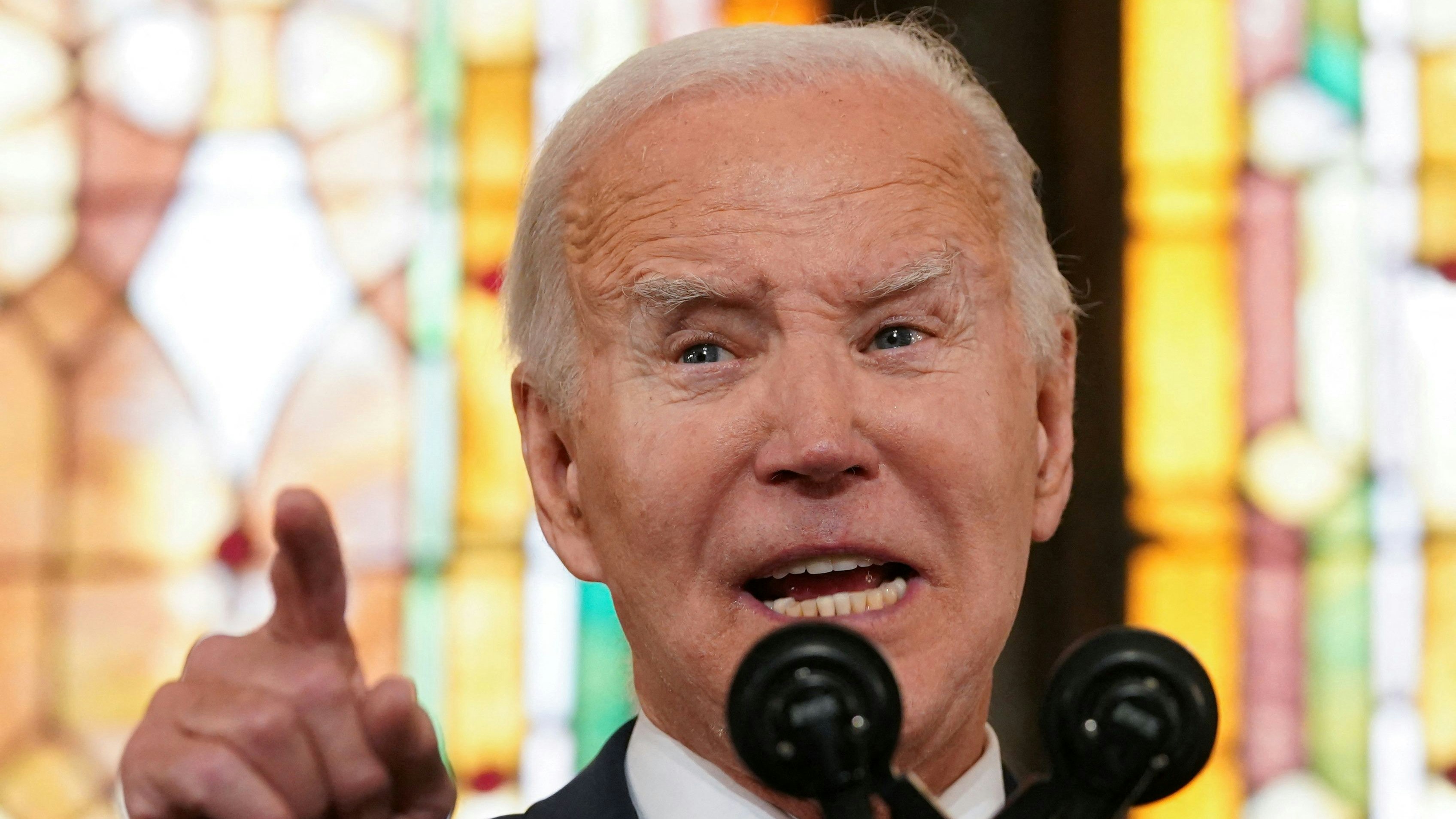 U.S. President Joe Biden delivers a speech during a campaign event at the Mother Emanuel AME Church, the site of the 2015 mass shooting, in Charleston, South Carolina, U.S., January 8, 2024. REUTERS/Kevin Lamarque   