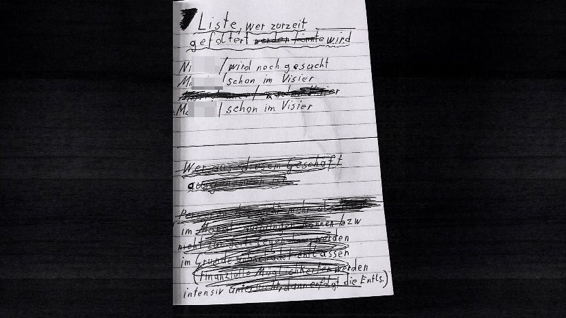 Die aufgetauchte Folter-Liste mit weiteren Opfern