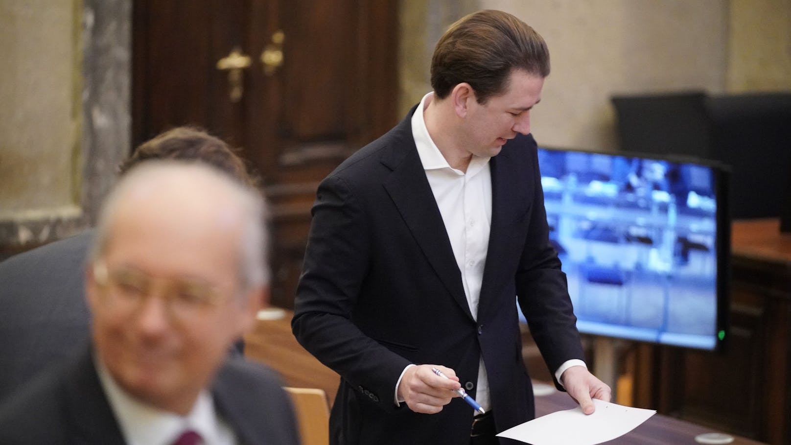 Sebastian Kurz im Gerichtssaal im Wiener Straflandesgericht.