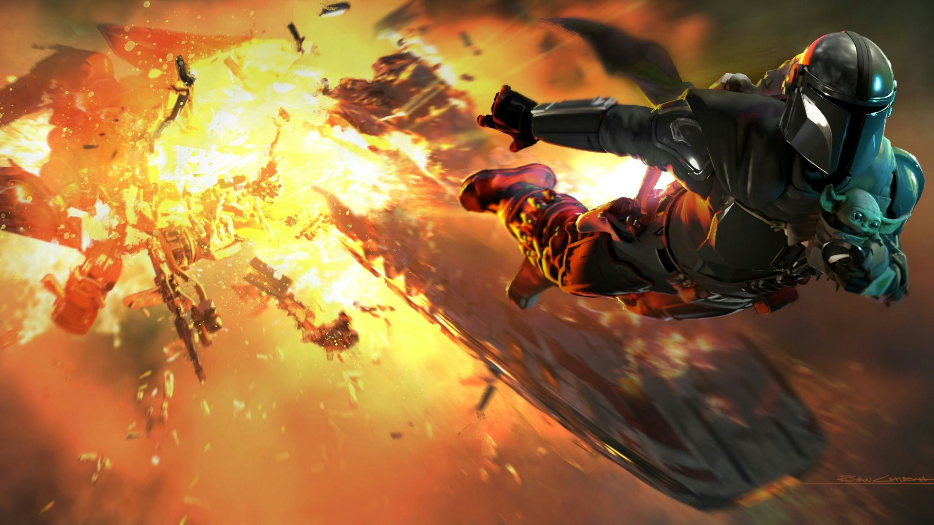 Die erste Konzeptgrafik zu "THE MANDALORIAN & GROGU"