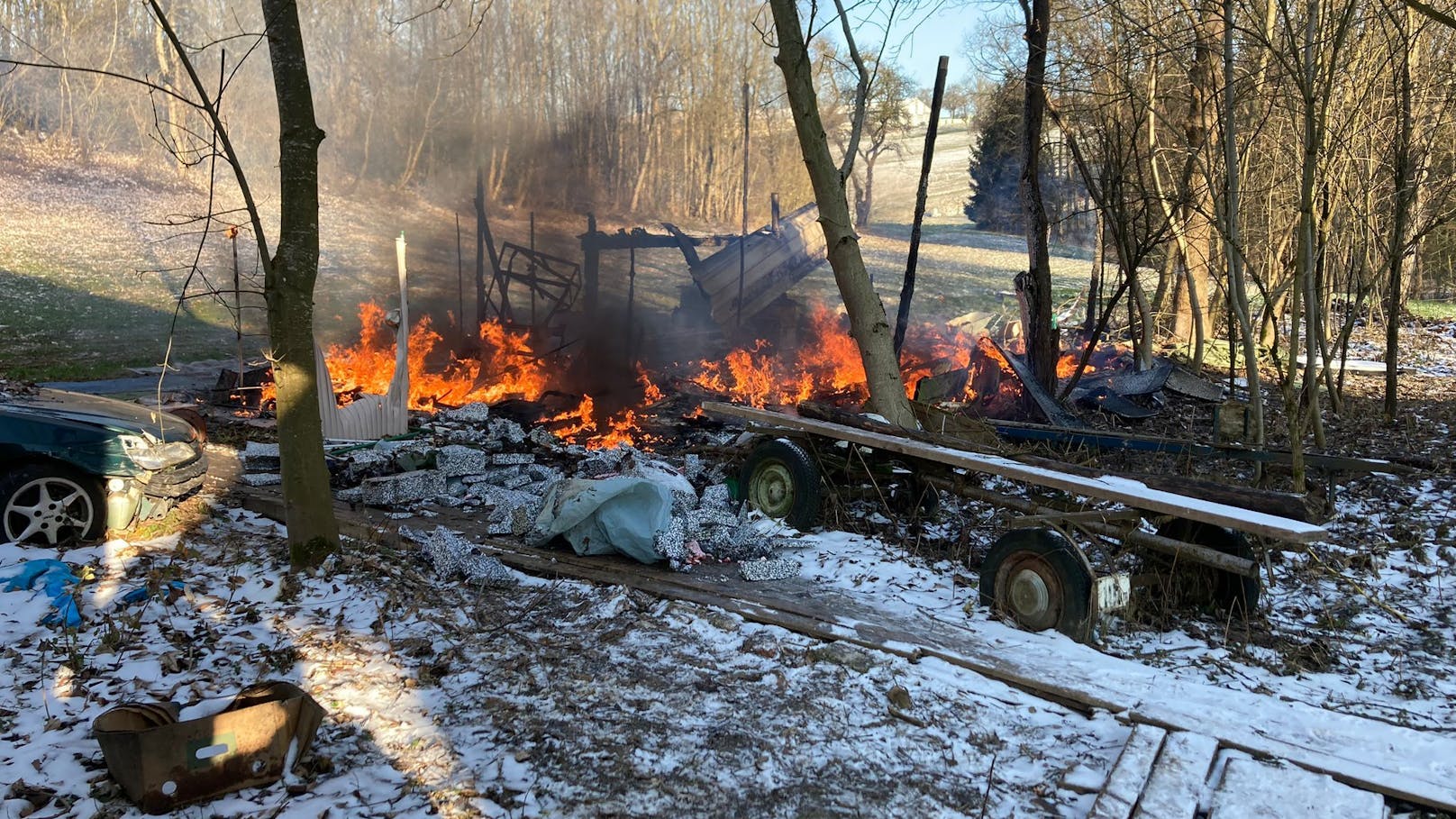 Gartenhaus brannte! Hund starb in Flammen