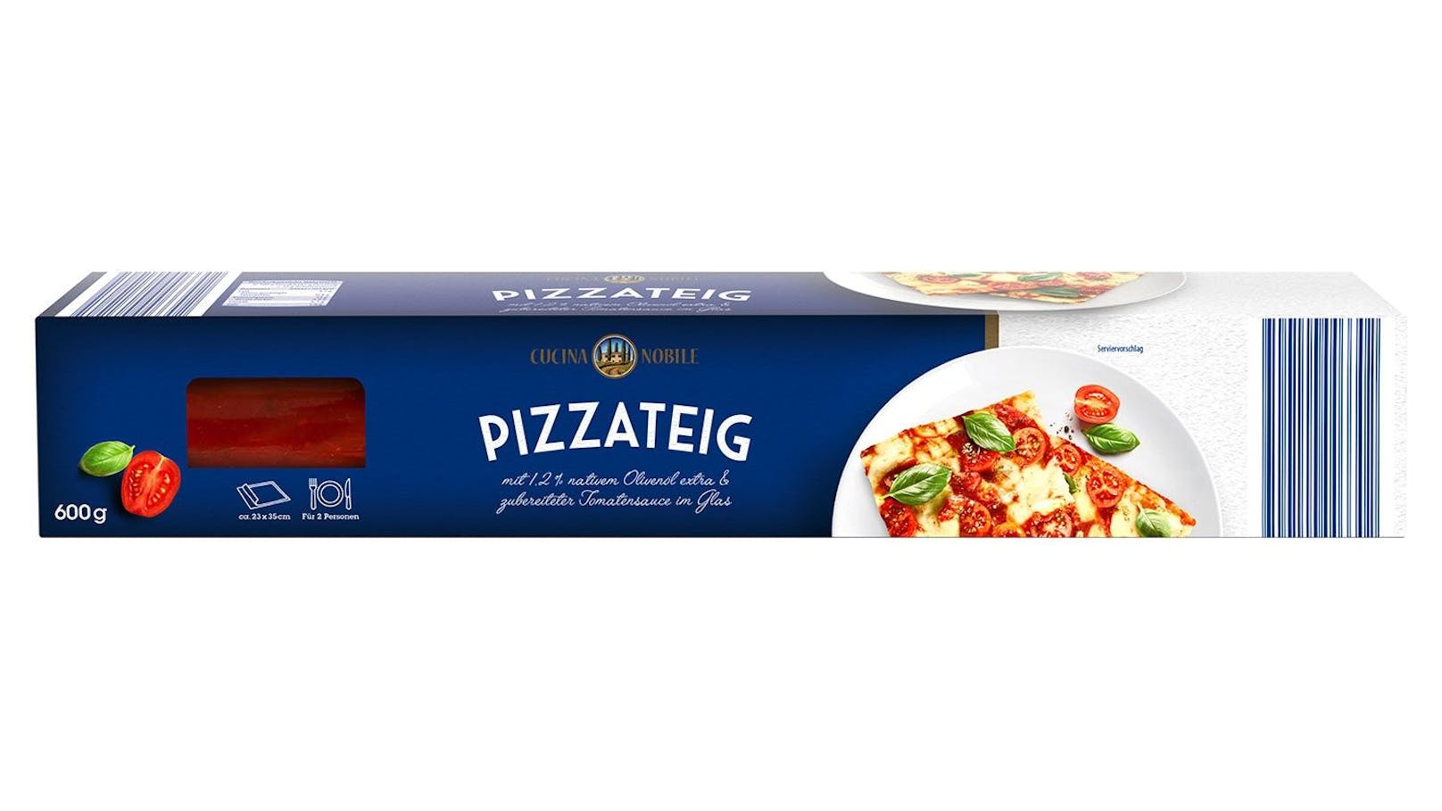 <strong>Testsieger!</strong> Als einziger der 19 getesteten Produkte bekam der Cucina Nobile Pizzateig von Aldi (Hofer) die Gesamtnote "Sehr gut".