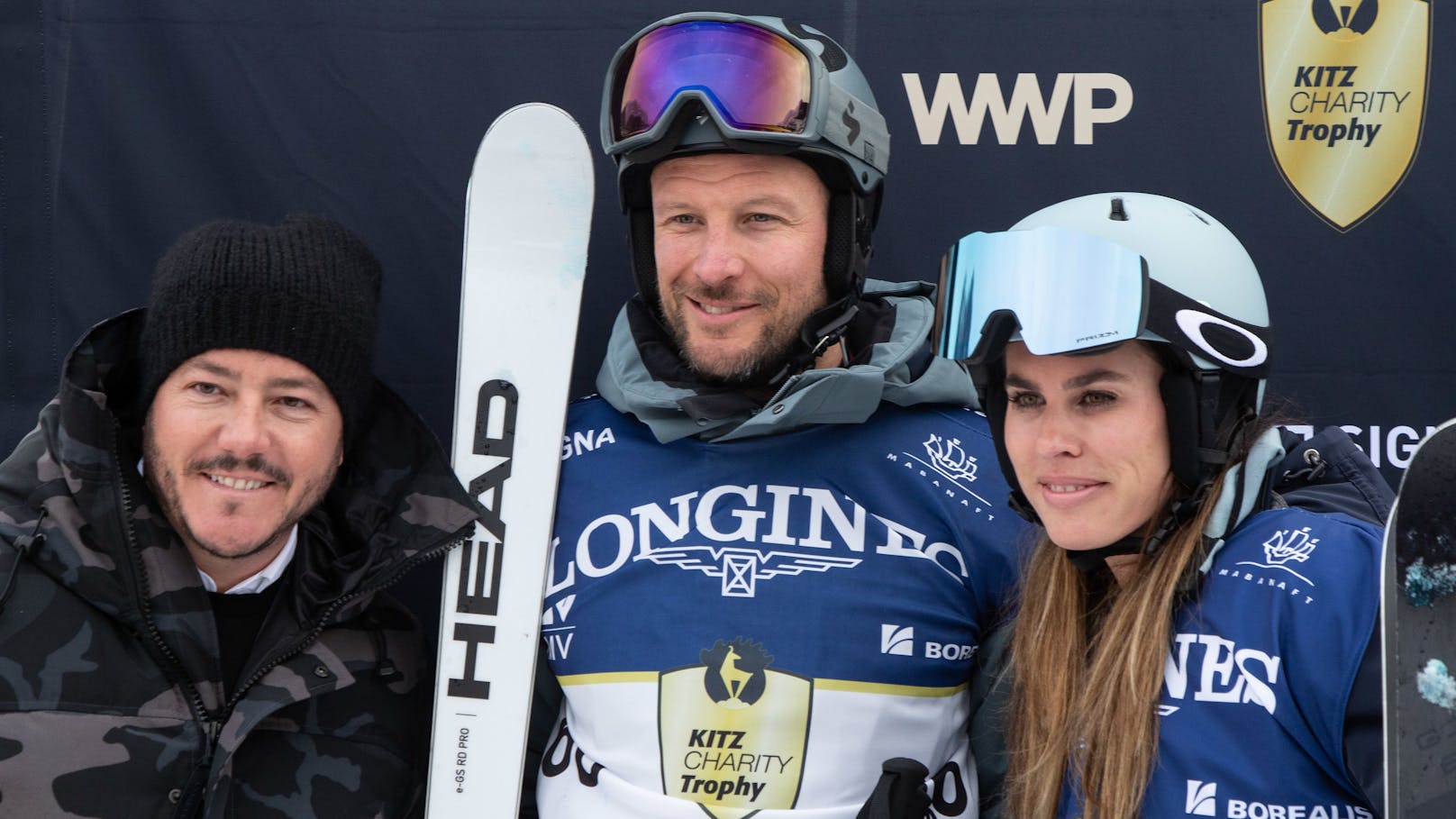 René und Nathalie Benko mit Ski-Champion Aksel Lund Svindal.