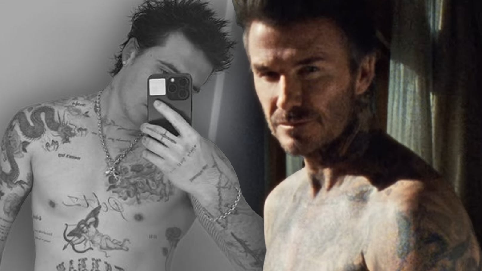 Brooklyn und David Beckham liefern sich Nackt-Duell