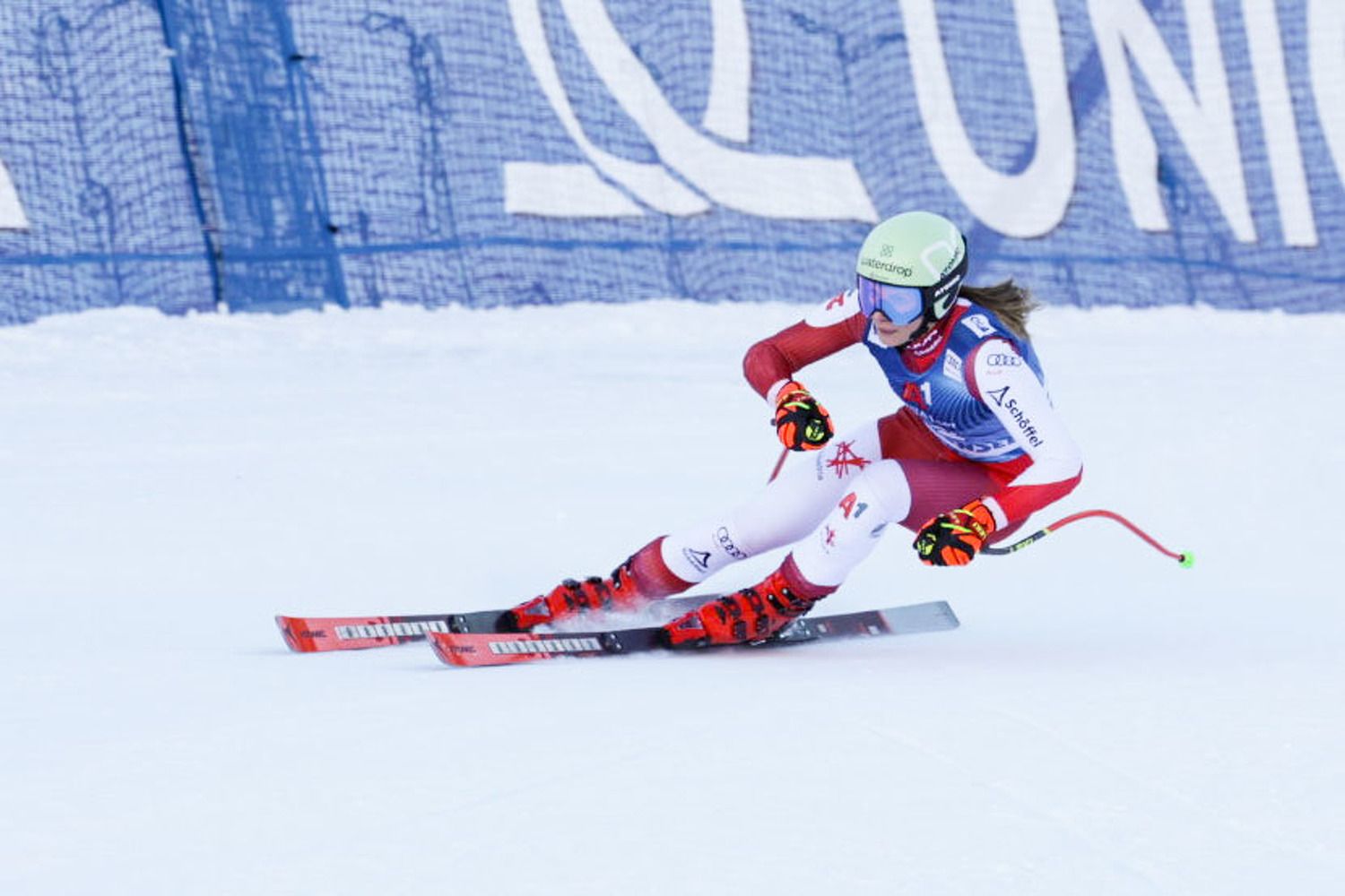 Mirjam Puchner, Österreichs beste Läuferin im einzigen Zauchensee-Training.