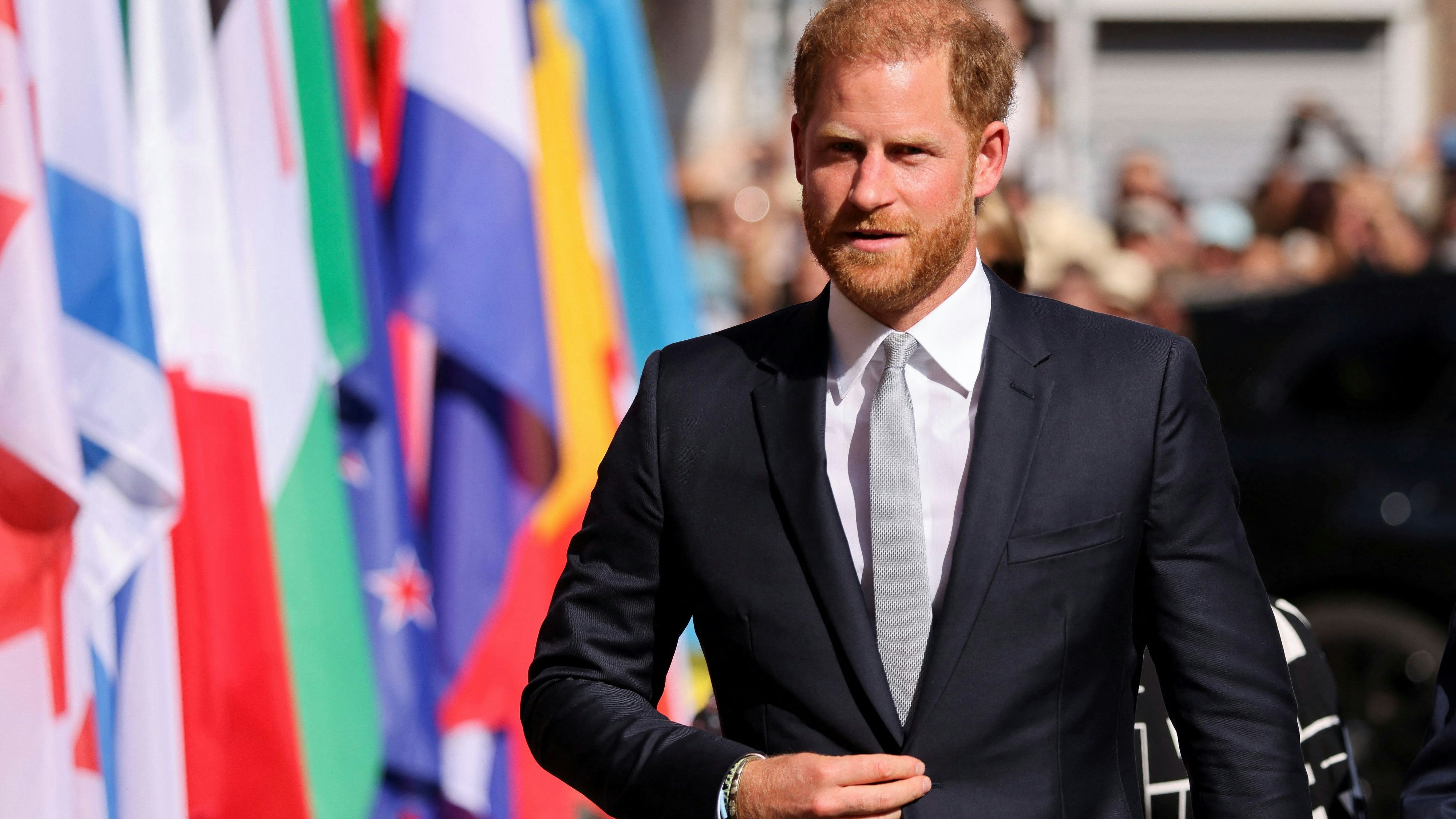 Britain's Prince Harry arrives ahead of the opening ceremony of the Invictus Games, in Duesseldorf, Germany, September 9, 2023. 