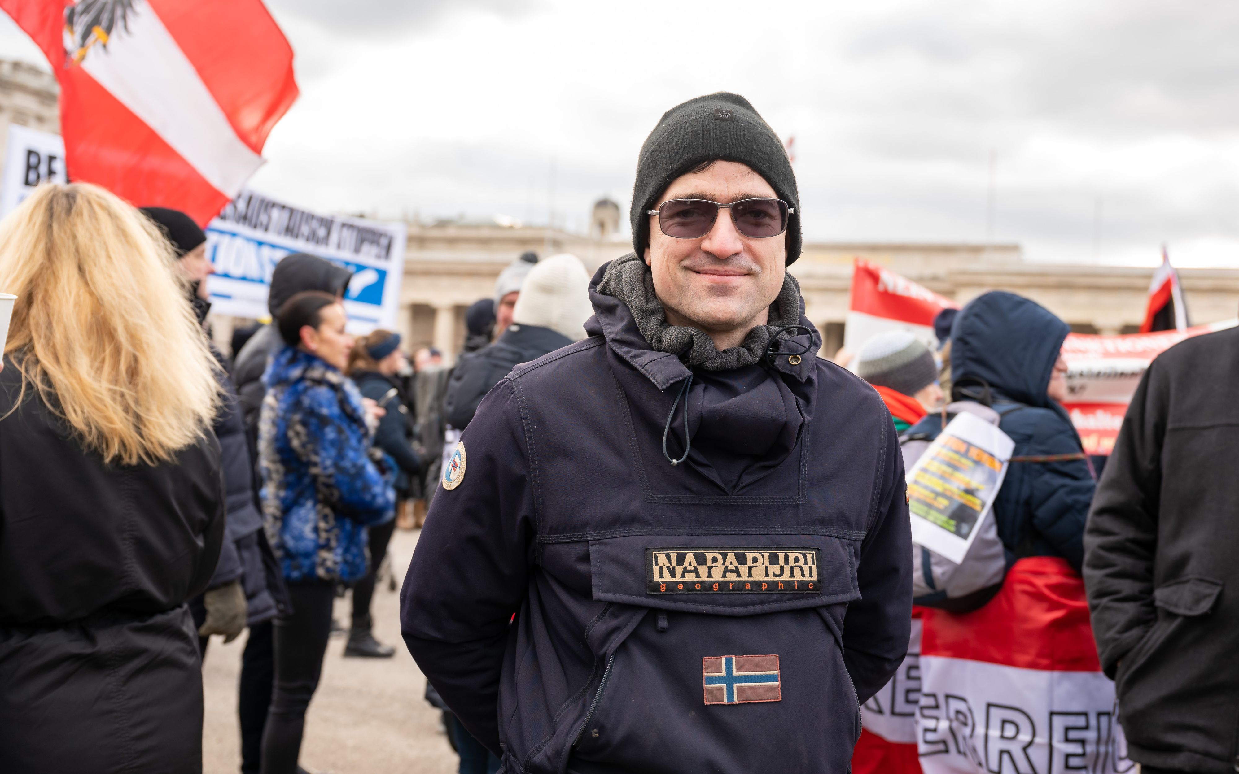 Aktivist, Sprecher der rechtsextremen Identitaeren Bewegung Oesterreich (IBO) jetzt der Tarnorganisation 