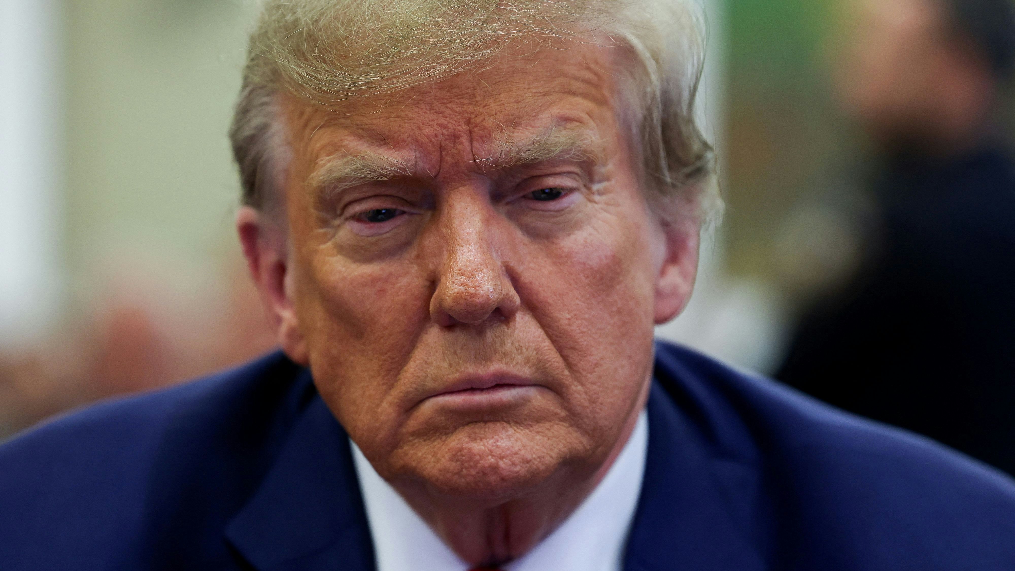 Former U.S. President Donald Trump attends the closing arguments in the Trump Organization civil fraud trial at New York State Supreme Court in the Manhattan borough of New York City, U.S., January 11, 2024.  REUTERS/Shannon Stapleton       TPX IMAGES OF THE DAY     