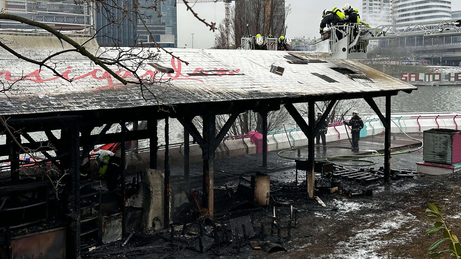 Brand auf der Donauinsel