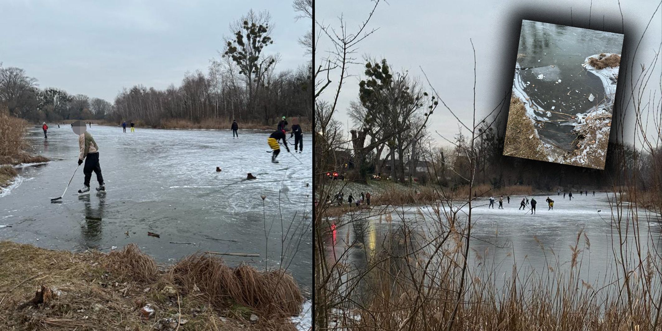 Ein Spaziergänger traute am Freitagnachmittag seinen Augen nicht: Die alte Donau war trotz Warnung voller Eisläufer.