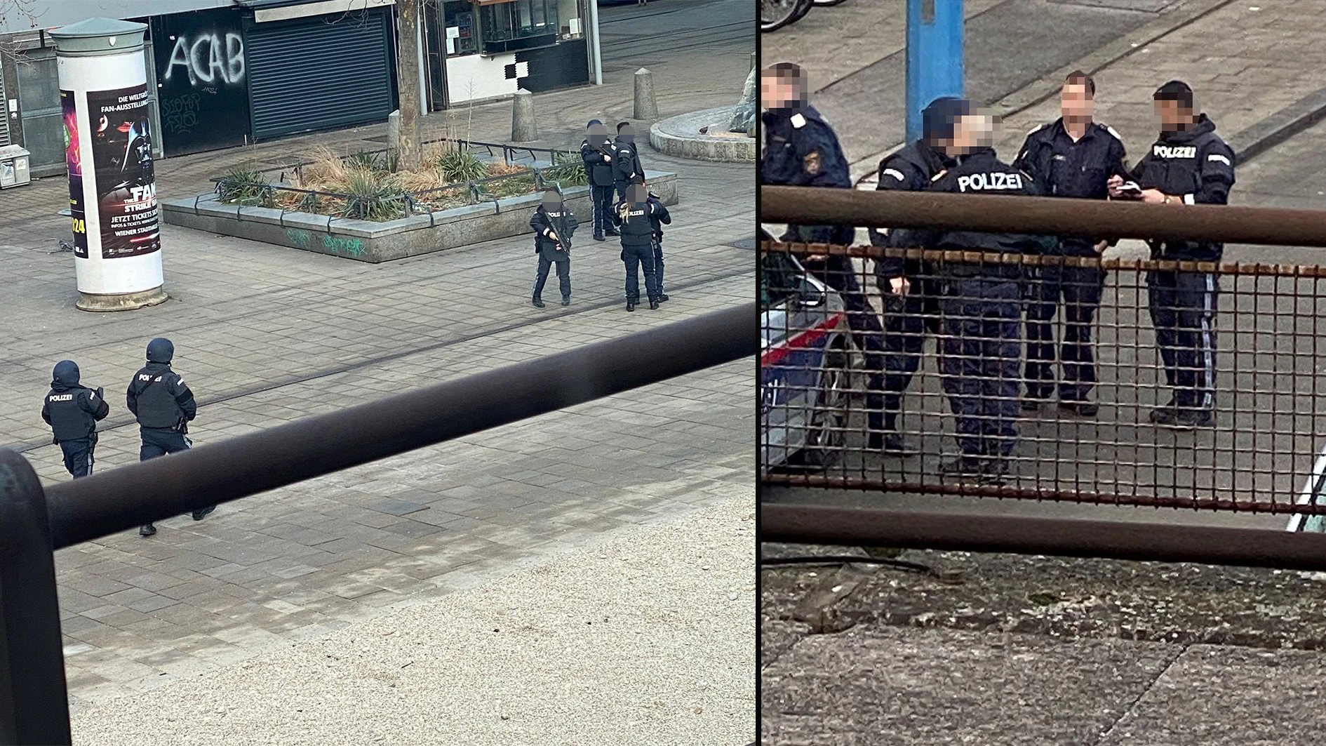 Gegen 9.00 Uhr morgens hielt die Wiener Polizei nach einem Verdächtigen Ausschau.
