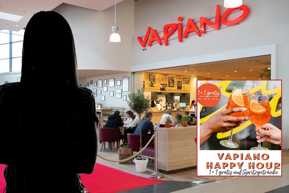 Die Happy Hour bei Vapiano gilt von 16 bis 19 Uhr, bis 19 Uhr muss auch bezahlt werden.