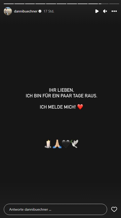 Auf ihrem Instagram-Account teilte der TV-Star sich die nächsten Tage eine Auszeit zu nehmen.