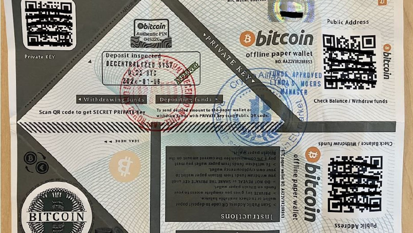 Die LPD Wien warnt vor derartigen "Bitcoin Wallets". Keinesfalls sollte der beigefügte QR-Code gescannt werden. 
