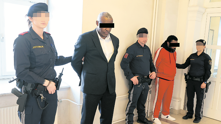 Die beiden Verdächtigen vor Gericht in Wien. 