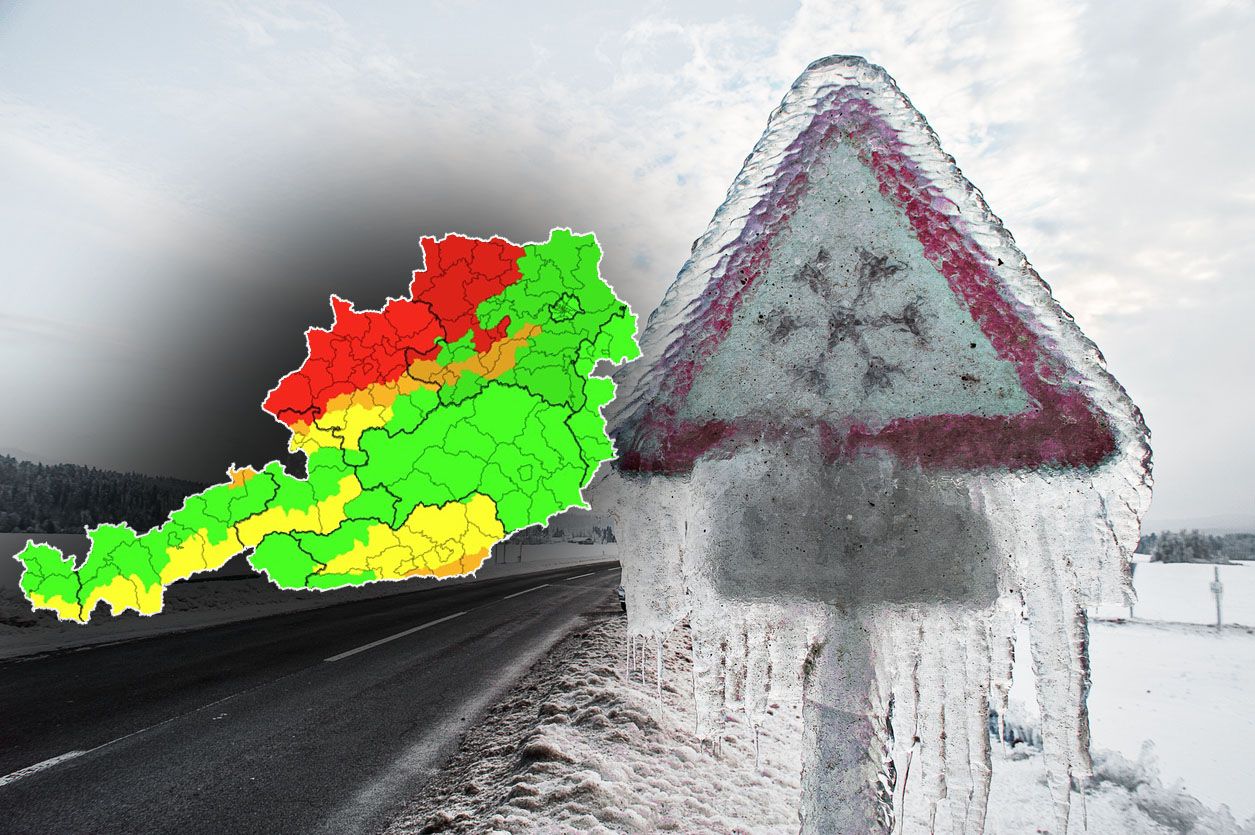 Die Unwetterwarnzentrale UWZ warnt vor erheblicher Glättegefahr in Österreich.