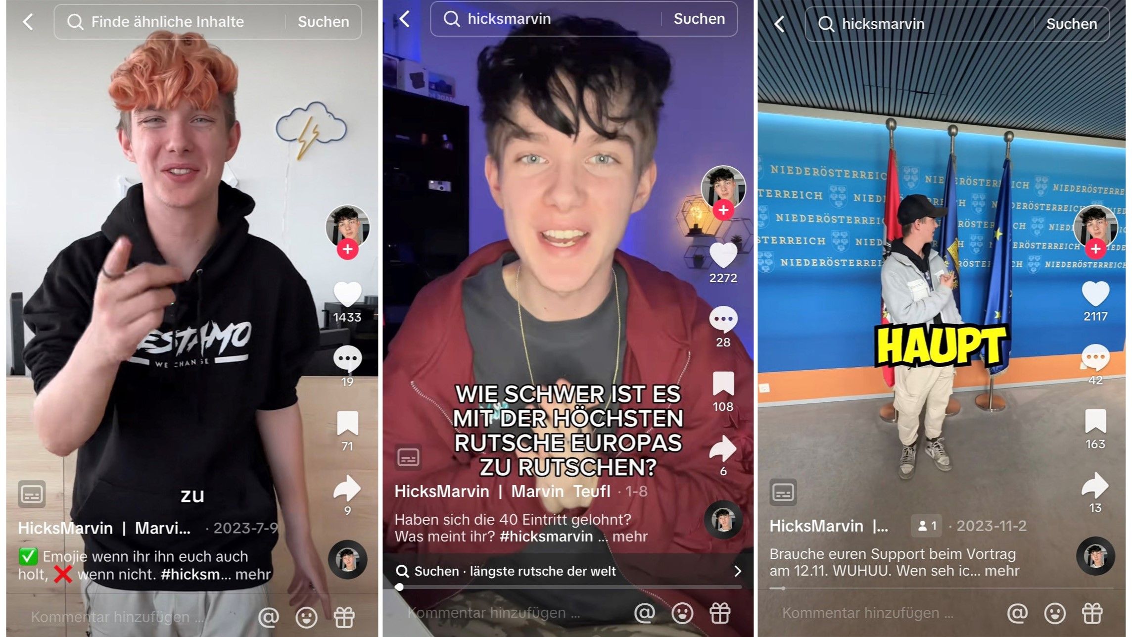 Marvin Teufl aus St. Pölten über 400.000 Follower auf TikTok. Er wirbt nun für das Angebot des AMS.