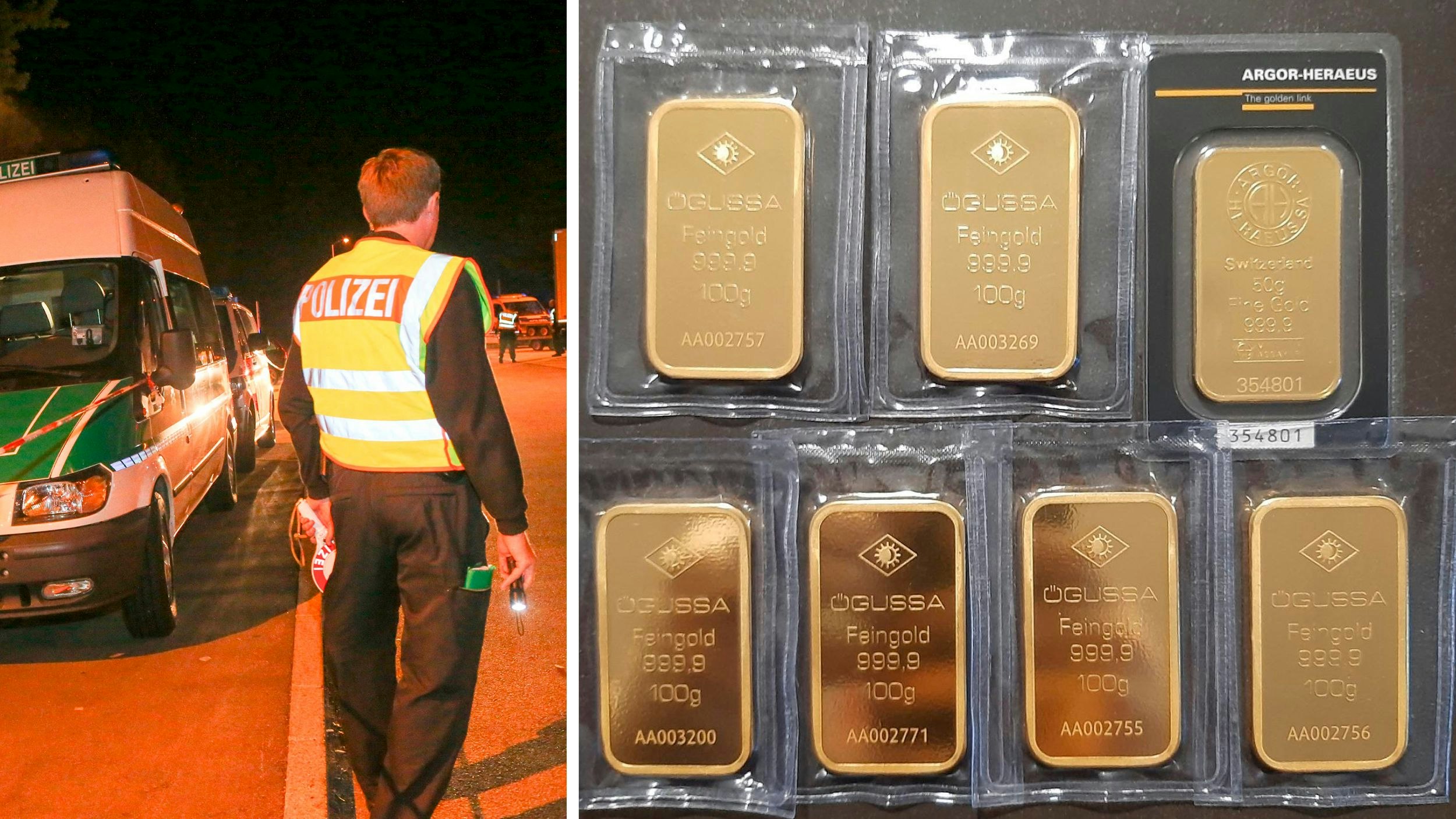 Im Auto des jungen Wieners (21) fanden Beamte 3,3 Kilogramm Gold.