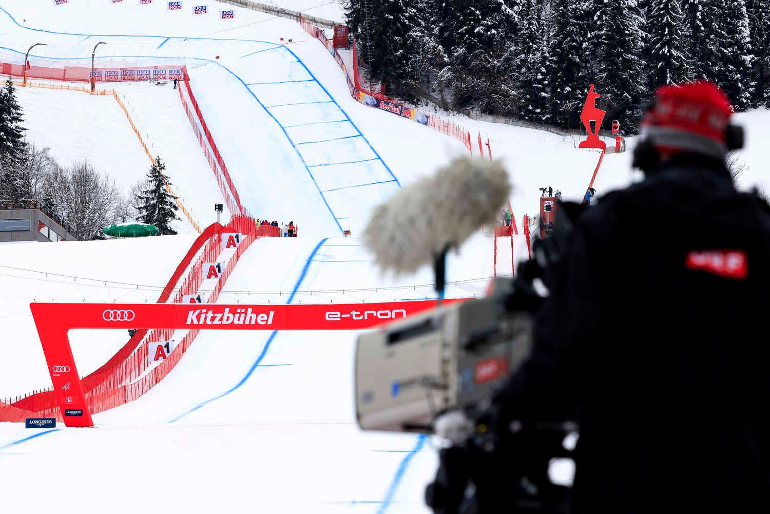 Diese Kamera fängt die Fahrer bei der Zieldurchfahrt ein.