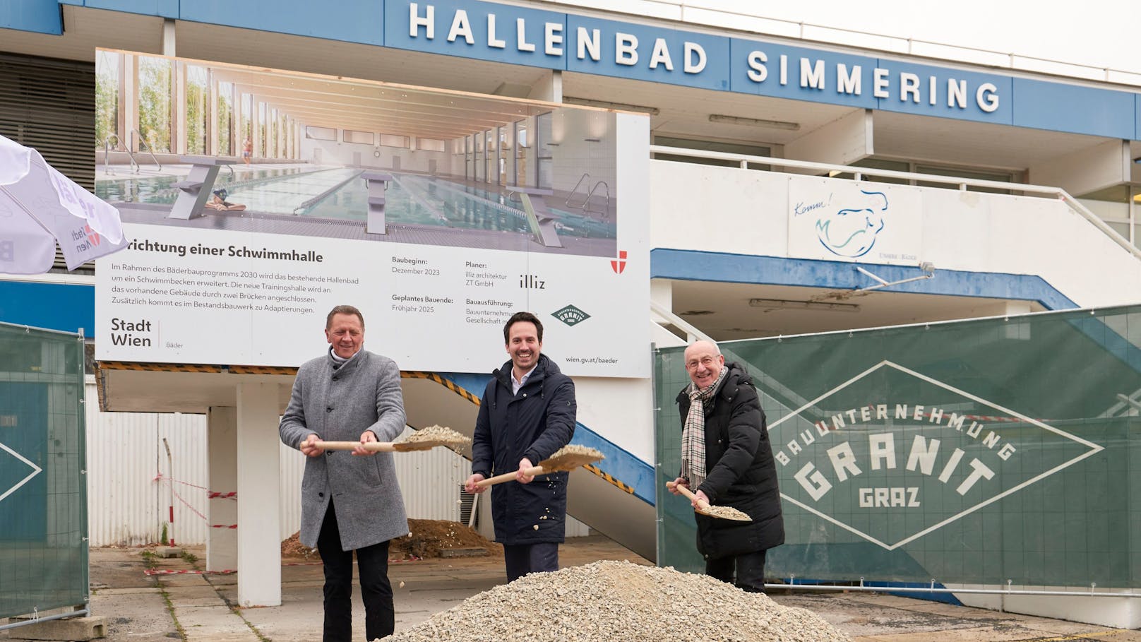 Baubeginn – hier entsteht Wiens neue Schwimmhalle!