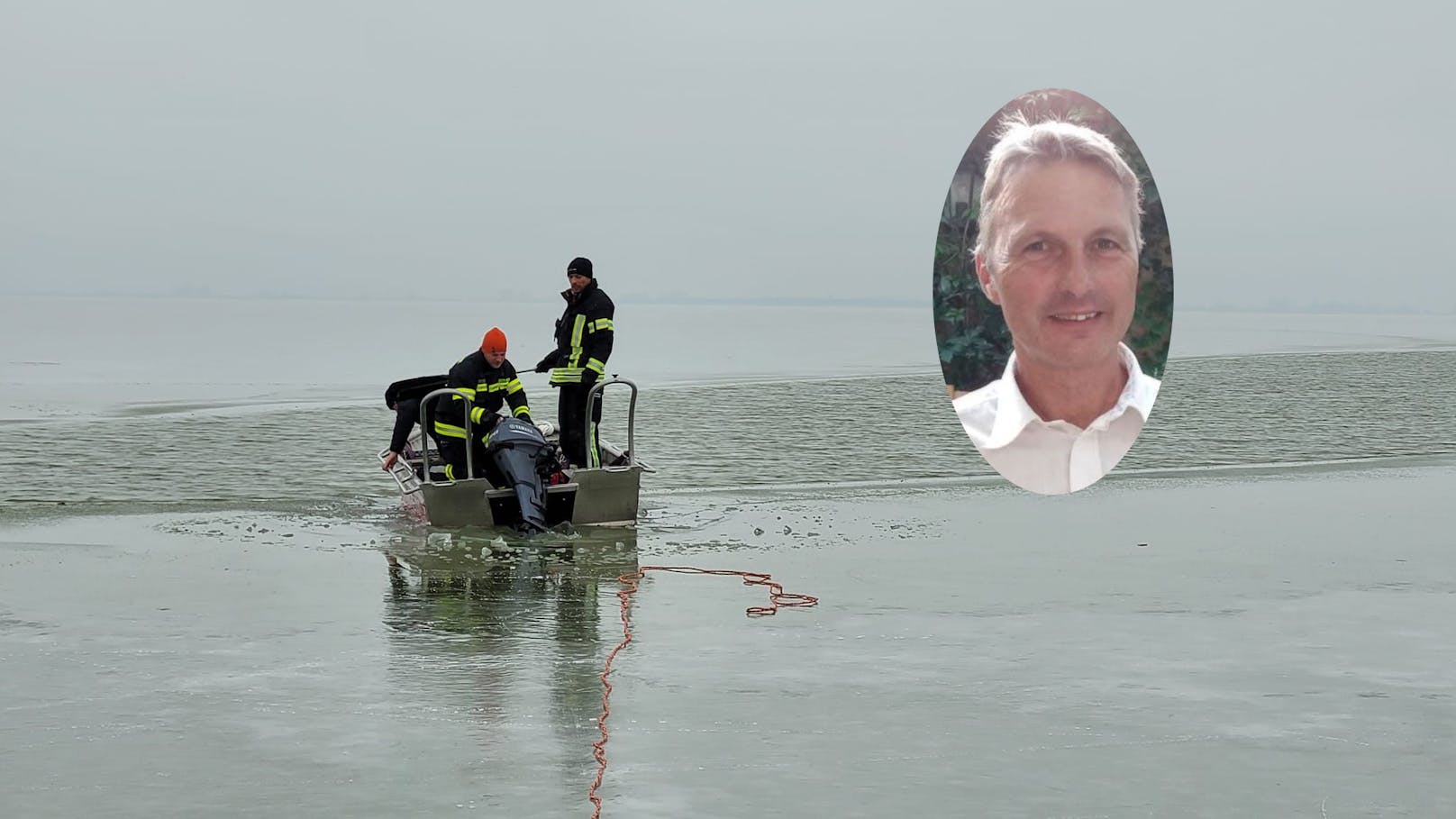 Dünnes Eis: Der 55-Jährige wird von den Einsatzkräften am Neusiedler See gesucht.&nbsp;