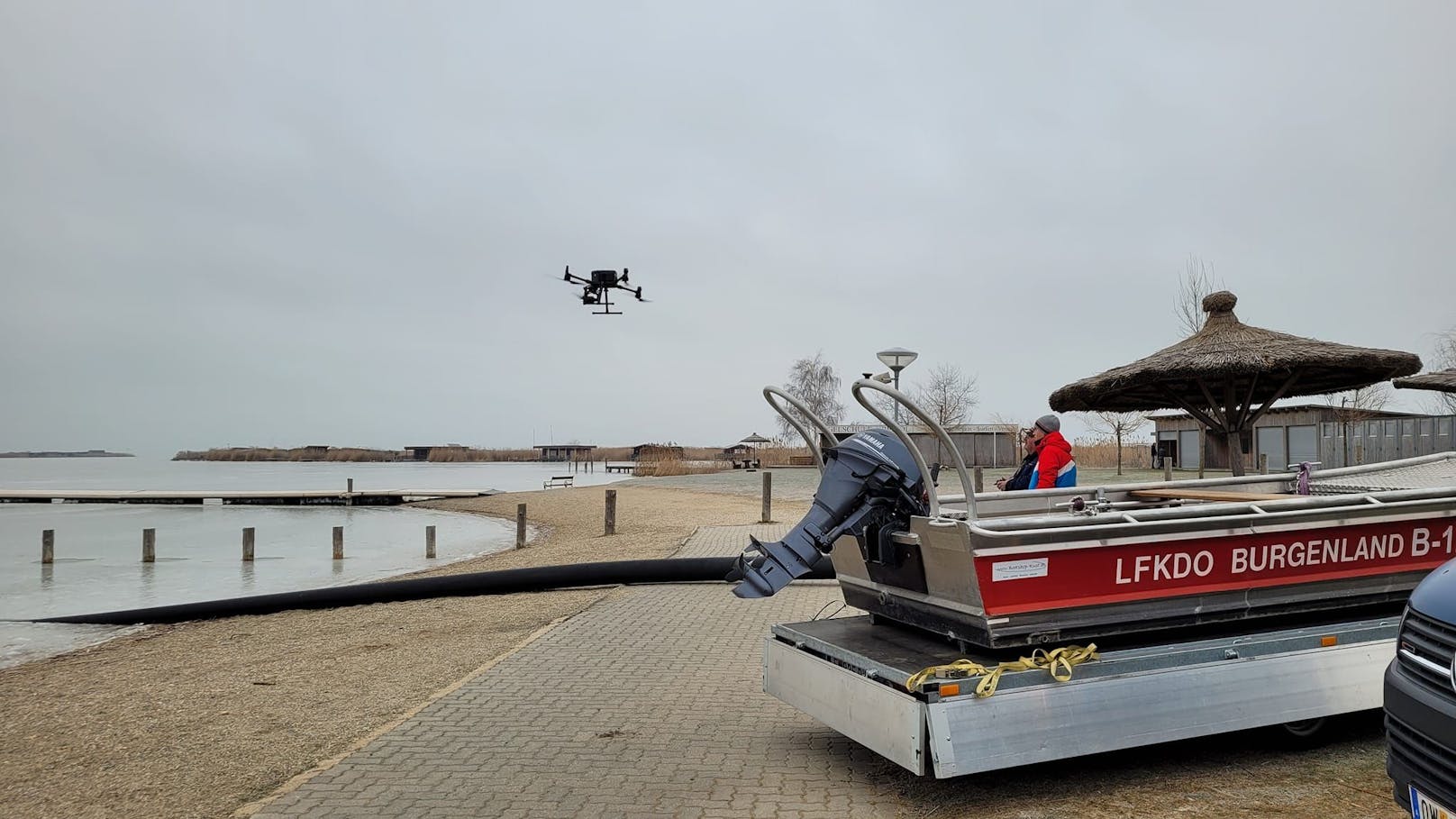 Dünnes Eis am See: Nun Drohnen-Suche nach Vermisstem