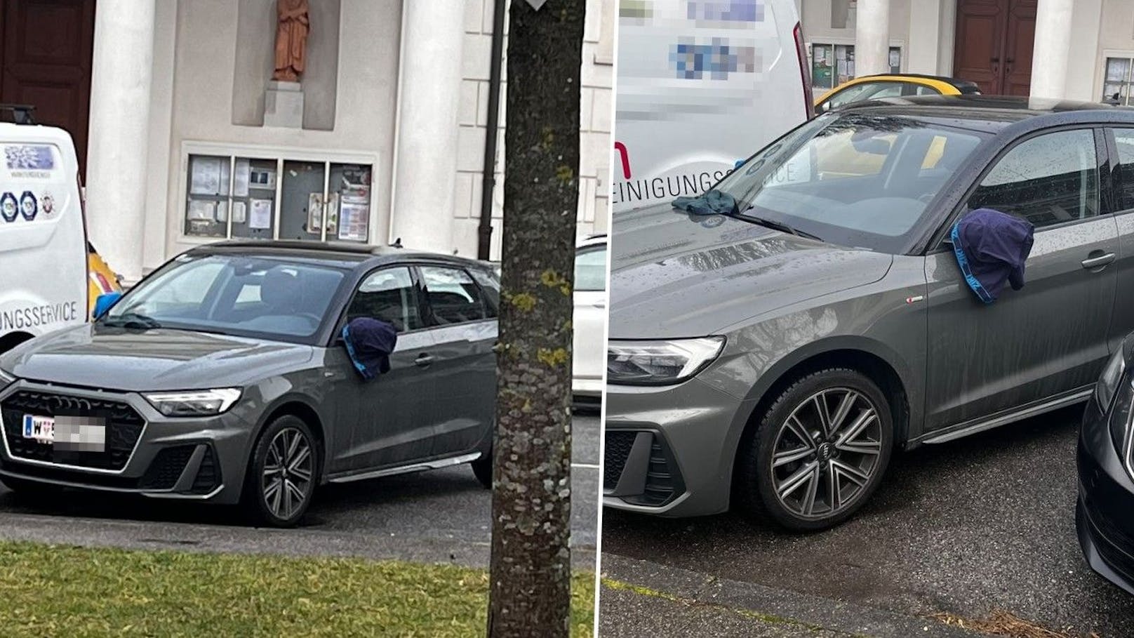 Unterhosen-Gate: Audi-Lenker schützt Spiegel vor Kälte