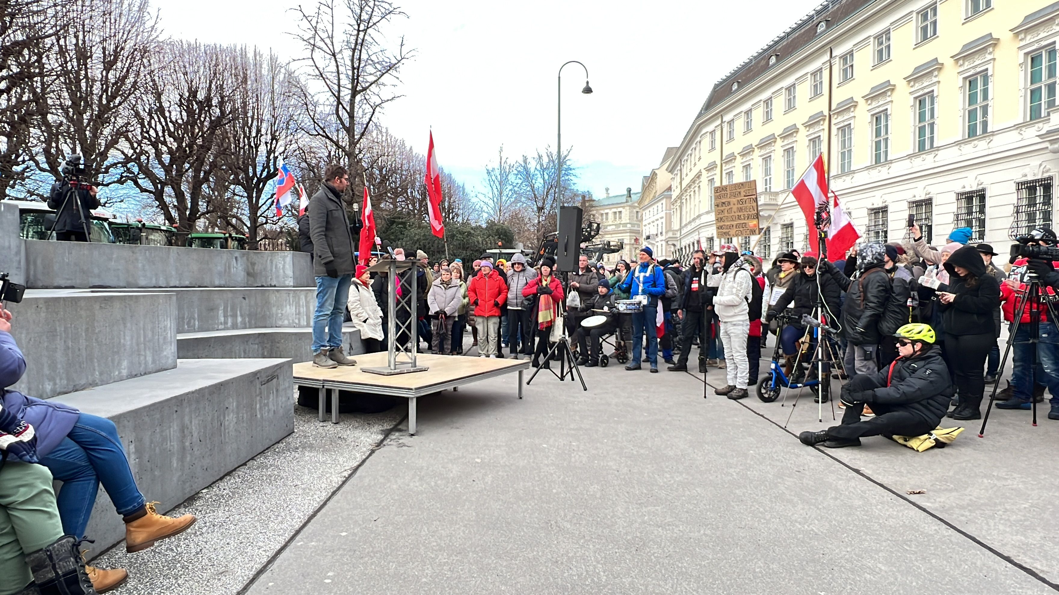 Zum großen Bauernprotest kamen lediglich einige dutzend Personen.