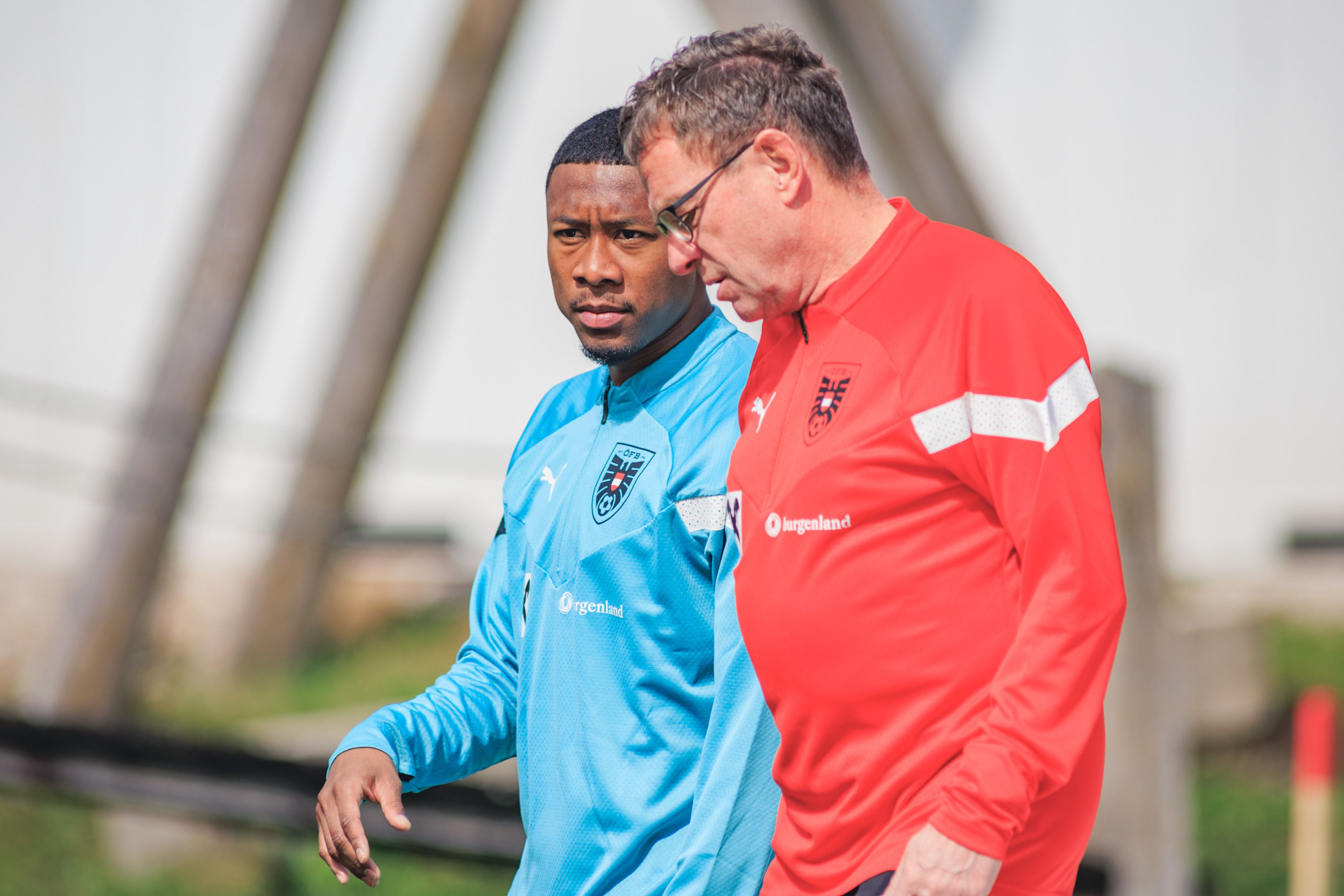 ÖFB-Star David Alaba, Teamchef Ralf Rangnick: Treffen in Kitz