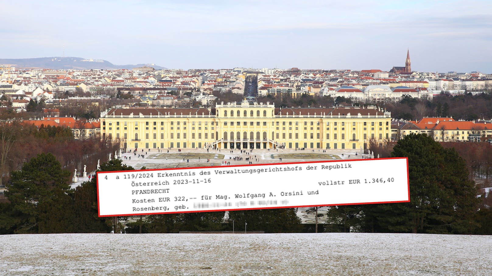 Anwalt lässt Schloss Schönbrunn und Kanzleramt pfänden